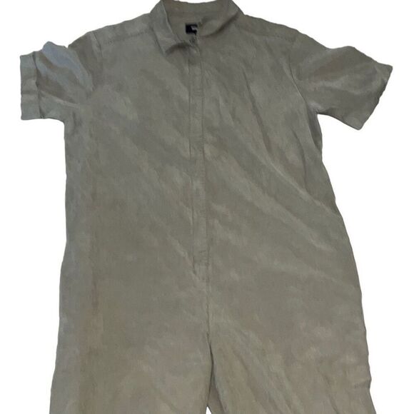 Monrow Short Sleeve Side Zip Detail Olive Jumpsuit Revolve Utility Sz M Medium - Picture 3 of 11